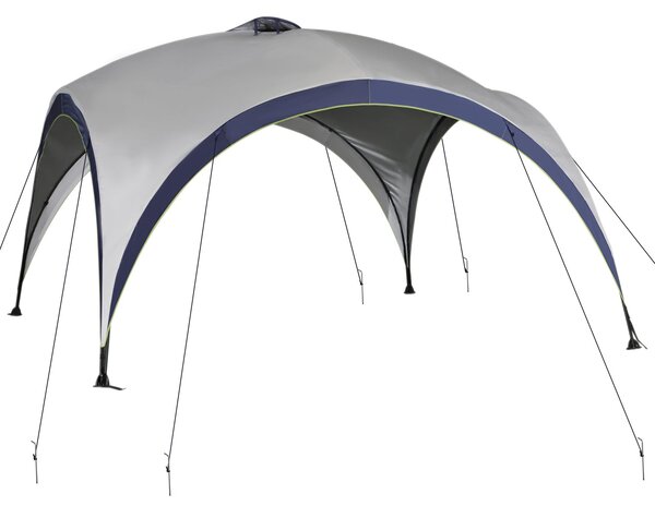 Altán Outsunny pro zahradu, zahradní stan, párty stan, sluneční ochrana, weatherproof kovový rám + polyester, krémově bílá + modrá, 4 x 4 x 2,5 m | Ao