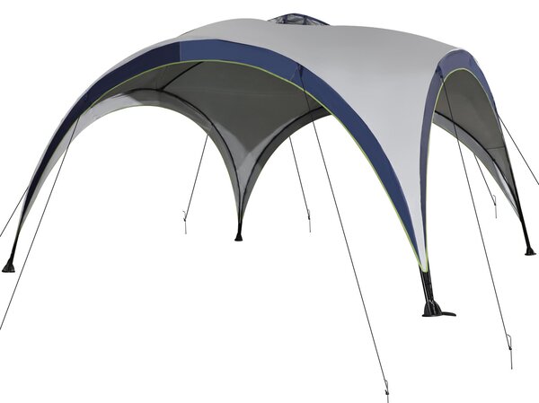 Altán Outsunny pro zahradu, zahradní stan, párty stan, sluneční ochrana, weatherproof kovový rám + polyester, krémově bílá + modrá, 4 x 4 x 2,5 m | Ao