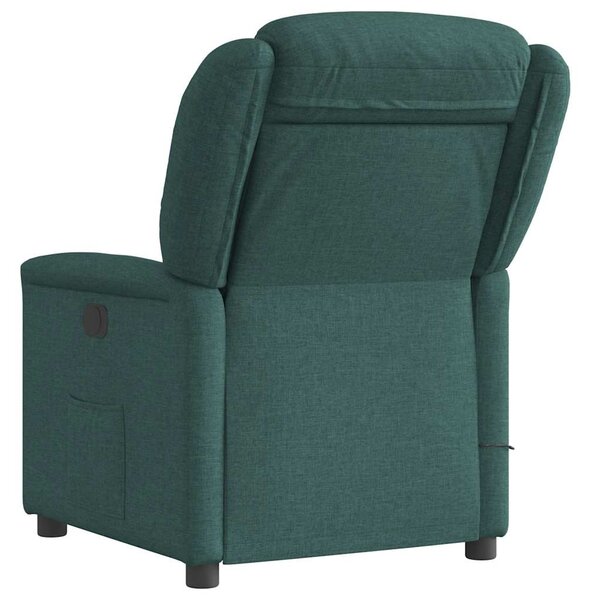 Elektrické masážní polohovací křeslo tmavě zelené textil 3303190