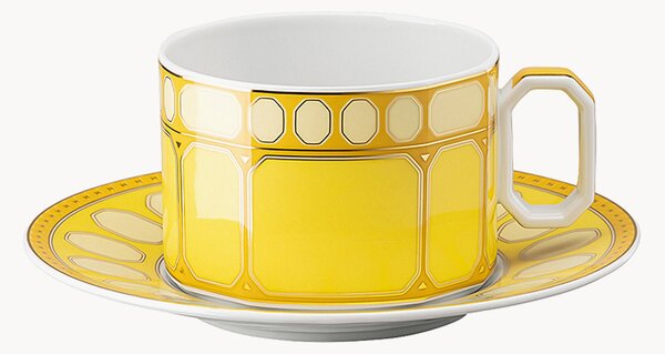 Porcelánový šálek na čaj's podšálkem Signum, 2 ks
