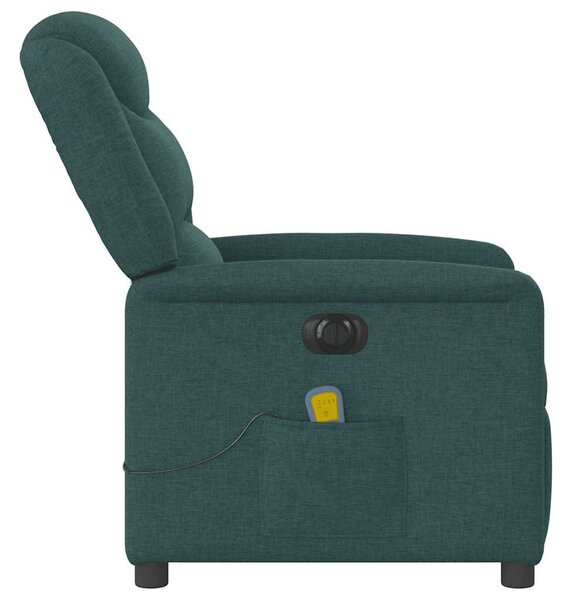 Elektrické masážní polohovací křeslo tmavě zelené textil 3303190