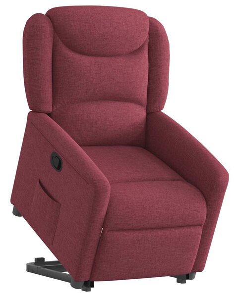 Zvedací polohovací křeslo vínové textil 3303197