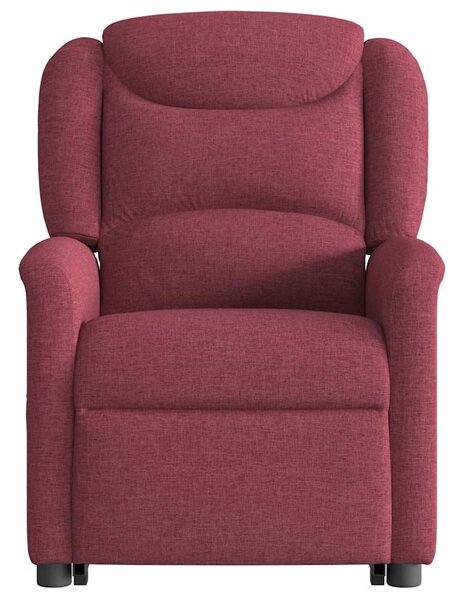 Elektrické zvedací polohovací křeslo vínové textil 3303217
