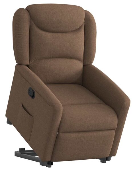 Zvedací polohovací křeslo hnědé textil 3303198