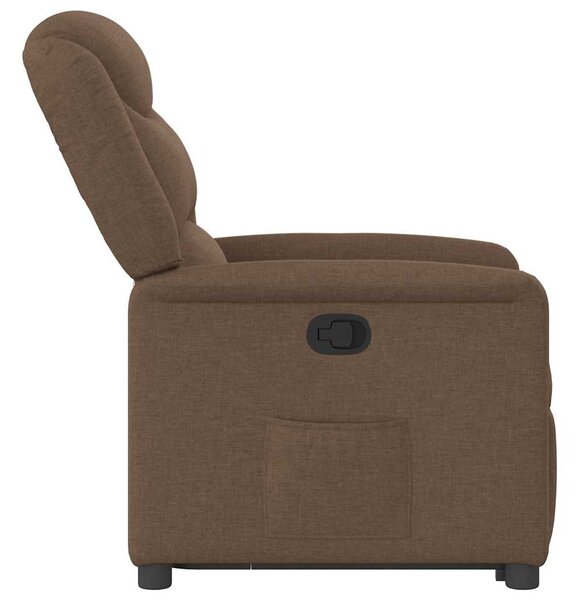 Zvedací polohovací křeslo hnědé textil 3303198