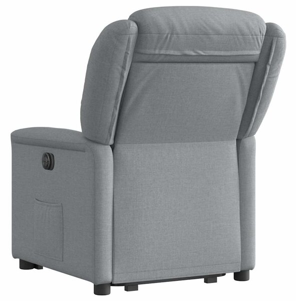 Zvedací polohovací křeslo světle šedé textil 3303194