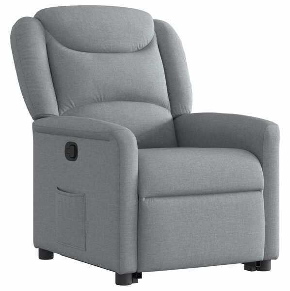 Zvedací polohovací křeslo světle šedé textil 3303194
