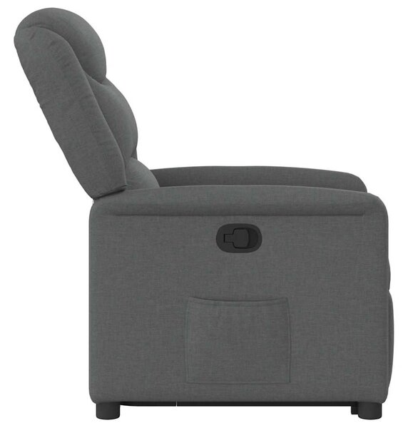 Zvedací polohovací křeslo tmavě šedé textil 3303195