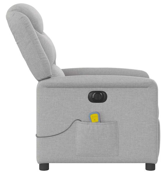 Elektrické masážní polohovací křeslo obláčkově šedé textil 3303193
