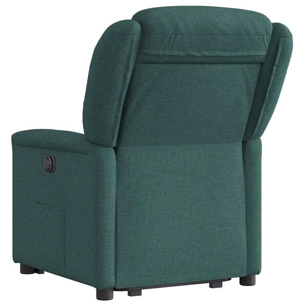 Zvedací polohovací křeslo tmavě zelené textil 3303200