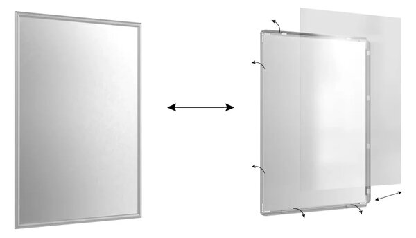 Plakátový rám B1 – Uzamykatelný stříbrný Klip rám FRAME_B1S