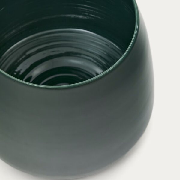 Zelená keramická váza Kave Home Sibla 17 cm