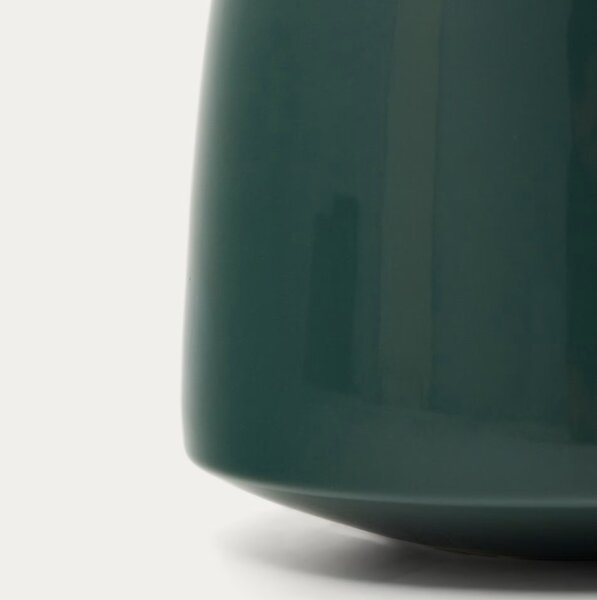 Zelená keramická váza Kave Home Sibla 17 cm
