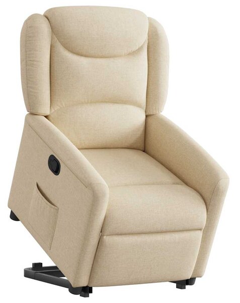 Zvedací polohovací křeslo krémové textil 3303202