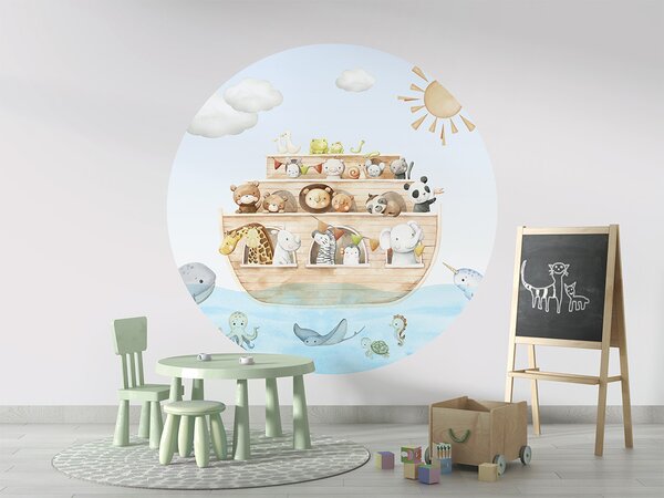 FUGU Samolepicí kruh Noemova archa se zvířátky – Noah’s Journey Rozměr: kruh 40 cm