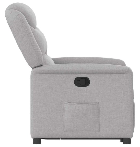 Zvedací polohovací křeslo obláčkově šedé textil 3303203
