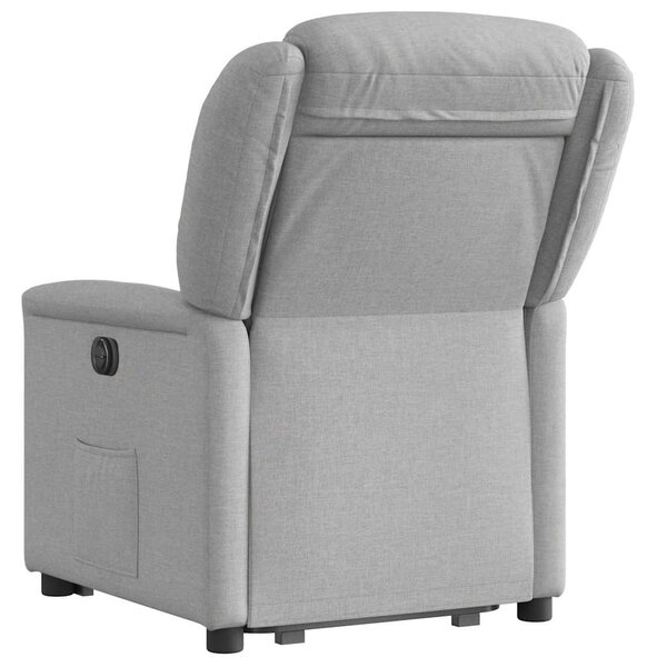 Zvedací polohovací křeslo obláčkově šedé textil 3303203