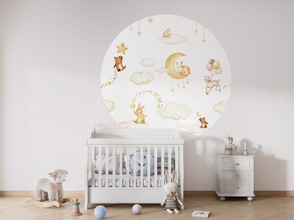 FUGU Kruhová dekorace Jemné sny s hvězdičkami – Sweet Dreams White Rozměr: kruh 40 cm