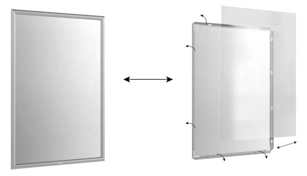 Plakátový rám A1 – Uzamykatelný stříbrný Klip rám FRAME_A1S