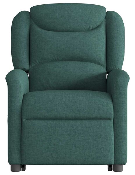 Elektrické zvedací polohovací křeslo tmavě zelené textil 3303220