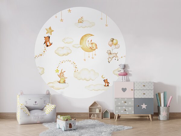 FUGU Kruhová dekorace Jemné sny s hvězdičkami – Sweet Dreams White Rozměr: kruh 40 cm