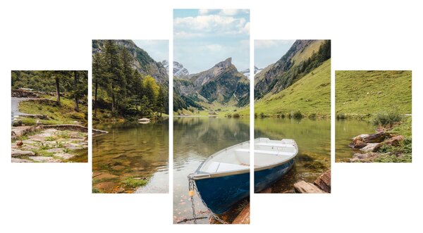 Obraz - Seealpsee, jezero Švýcarska (125x70 cm)