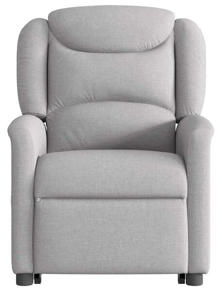 Zvedací masážní polohovací křeslo obláčkově šedé textil 3303213