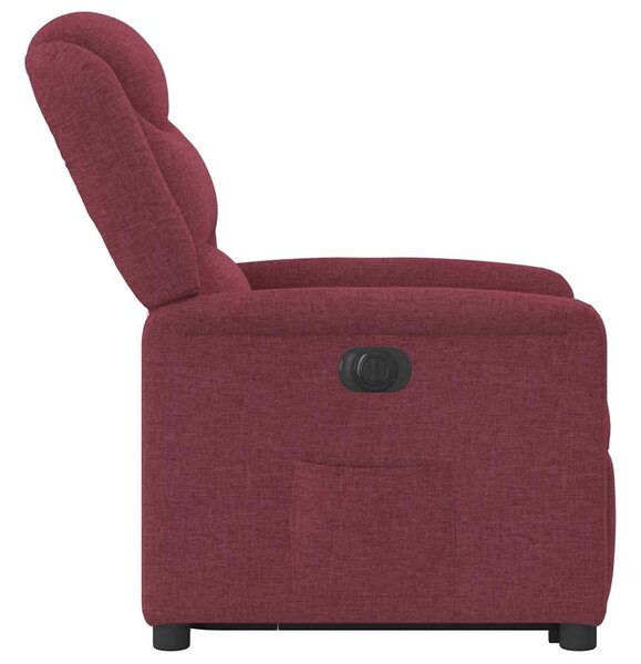 Elektrické zvedací polohovací křeslo vínové textil 3303217
