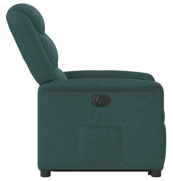 Elektrické zvedací polohovací křeslo tmavě zelené textil 3303220