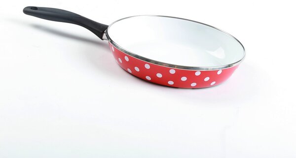 BELIS Smaltovaná pánev PUNTÍK červený 24 cm