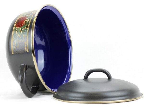 BELIS Smaltovaný rendlík s poklicí GOLD 16 cm/1,25l
