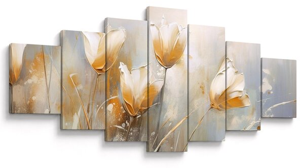 Obraz - Malba tulipánů (210x100 cm)