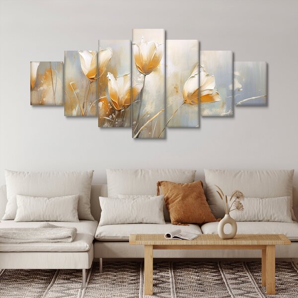 Obraz - Malba tulipánů (210x100 cm)