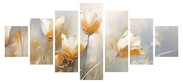 Obraz - Malba tulipánů (210x100 cm)