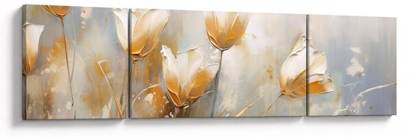 Obraz - Malba tulipánů (170x50 cm)