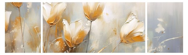 Obraz - Malba tulipánů (170x50 cm)