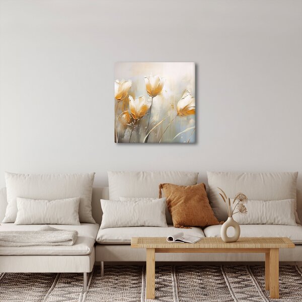 Obraz - Malba tulipánů (30x30 cm)
