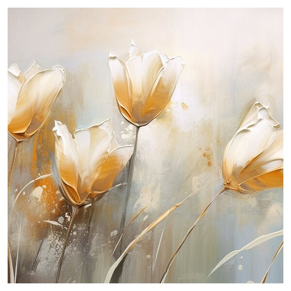 Obraz - Malba tulipánů (30x30 cm)