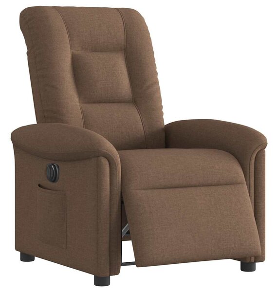 Elektrické polohovací křeslo hnědé textil 3303238