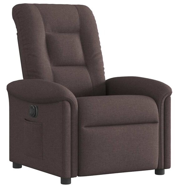 Elektrické polohovací křeslo tmavě hnědé textil 3303239