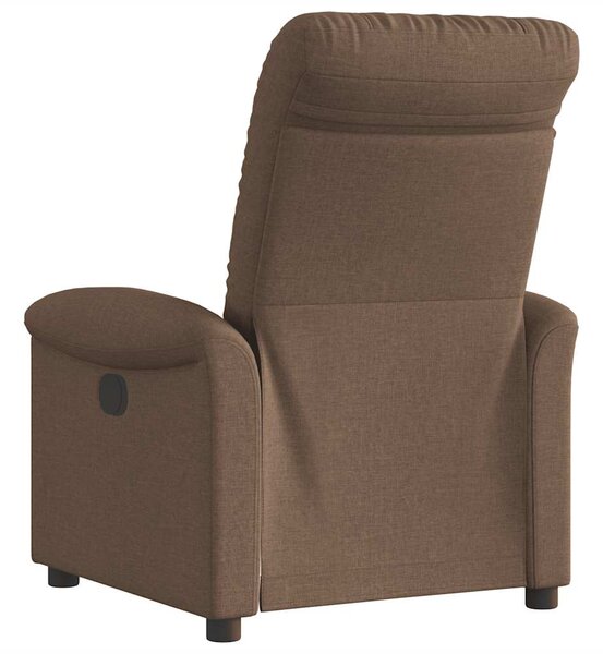 Elektrické polohovací křeslo hnědé textil 3303238