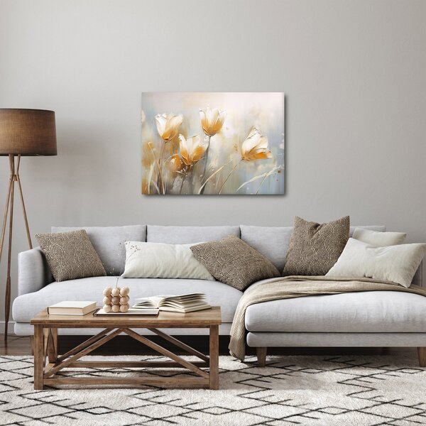 Obraz - Malba tulipánů (70x50 cm)