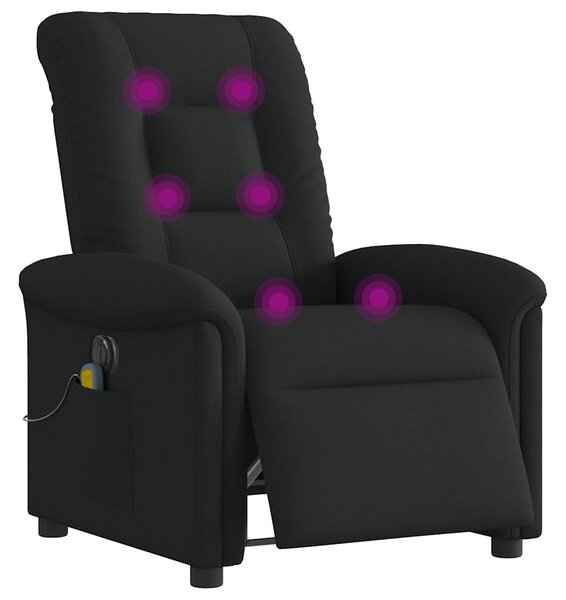 Elektrické masážní polohovací křeslo černé textil 3303246