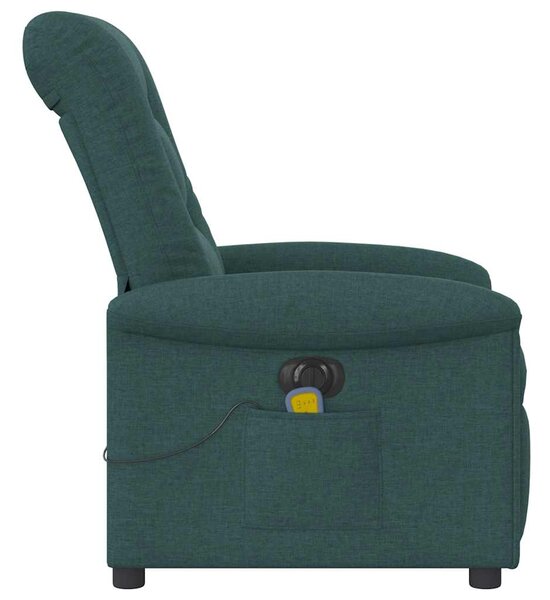Elektrické masážní polohovací křeslo tmavě zelené textil 3303250