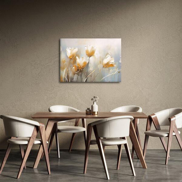 Obraz - Malba tulipánů (70x50 cm)