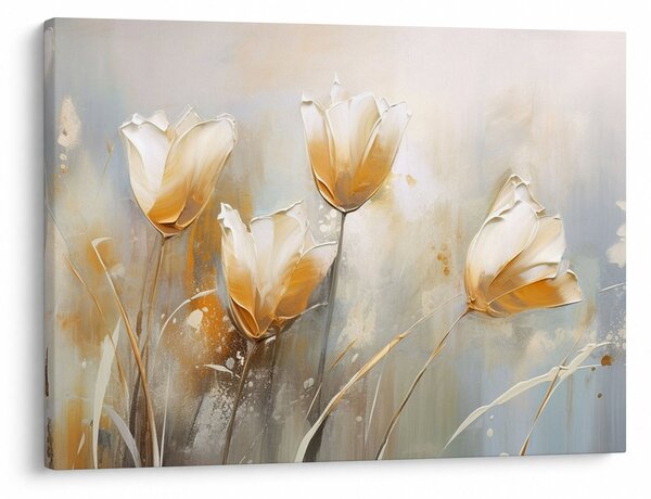 Obraz - Malba tulipánů (70x50 cm)
