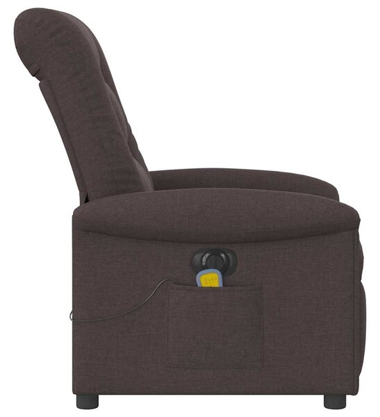 Elektrické masážní polohovací křeslo tmavě hnědé textil 3303249