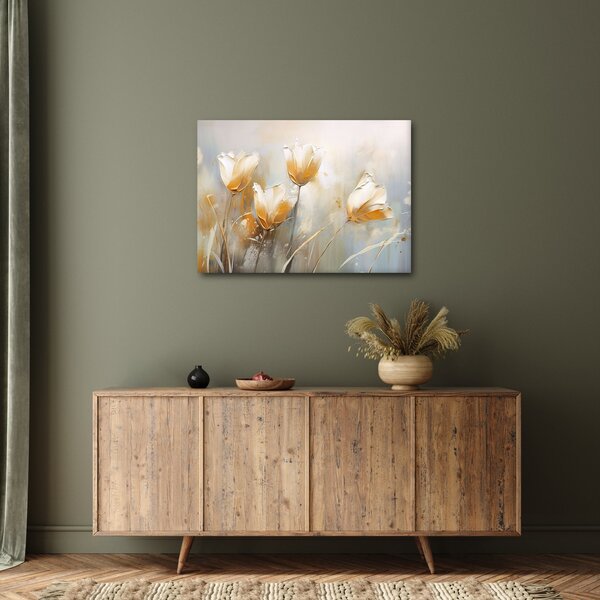 Obraz - Malba tulipánů (70x50 cm)