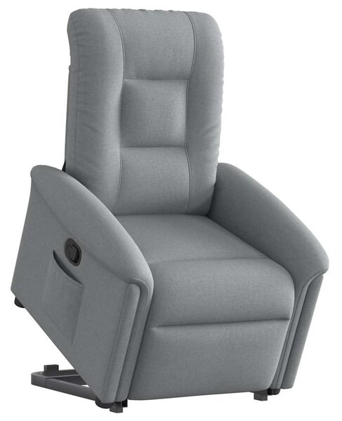 Zvedací polohovací křeslo světle šedé textil 3303254