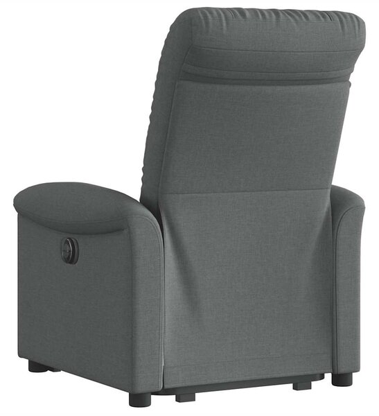 Zvedací polohovací křeslo tmavě šedé textil 3303255